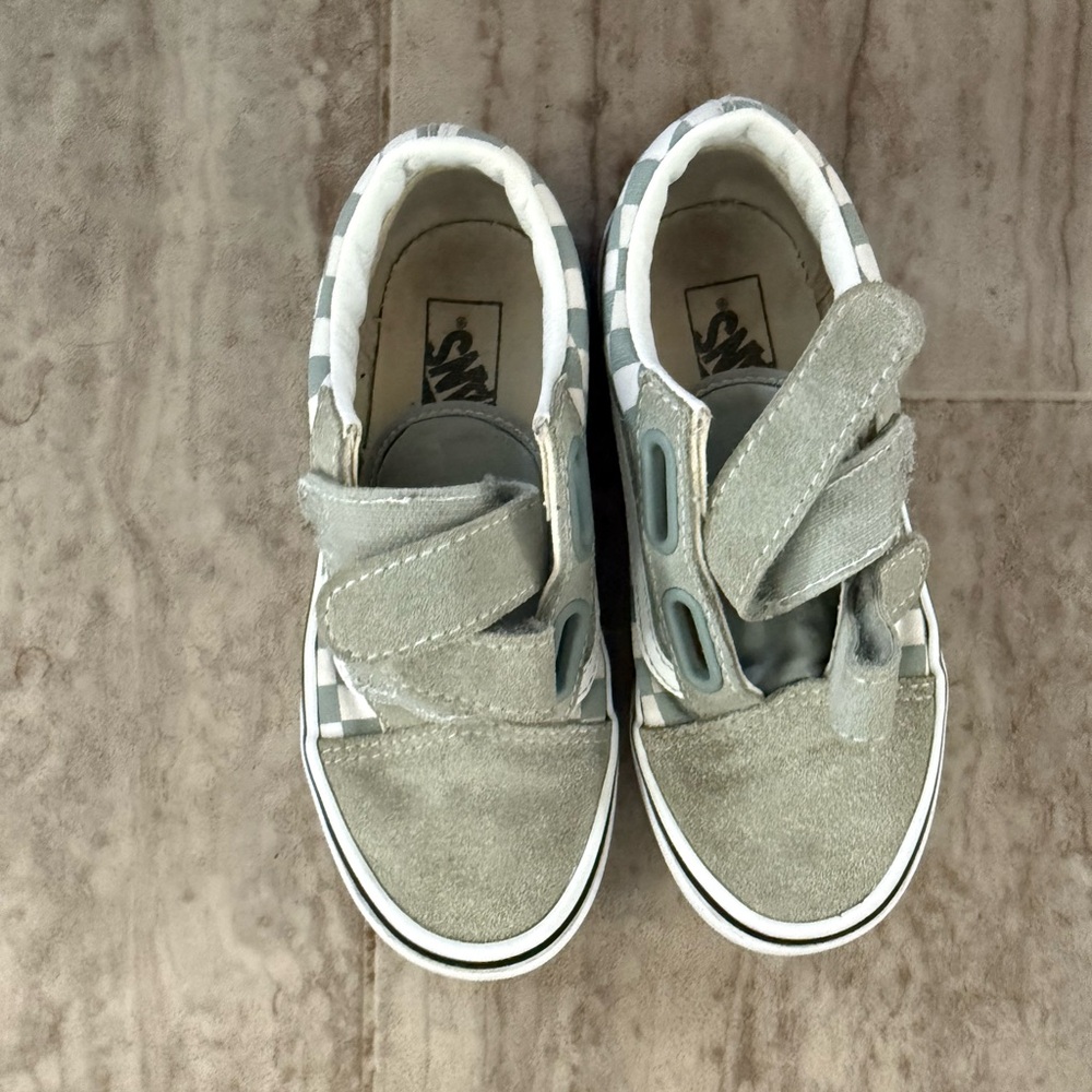 Vans Kids Gray Checkered Sneakers